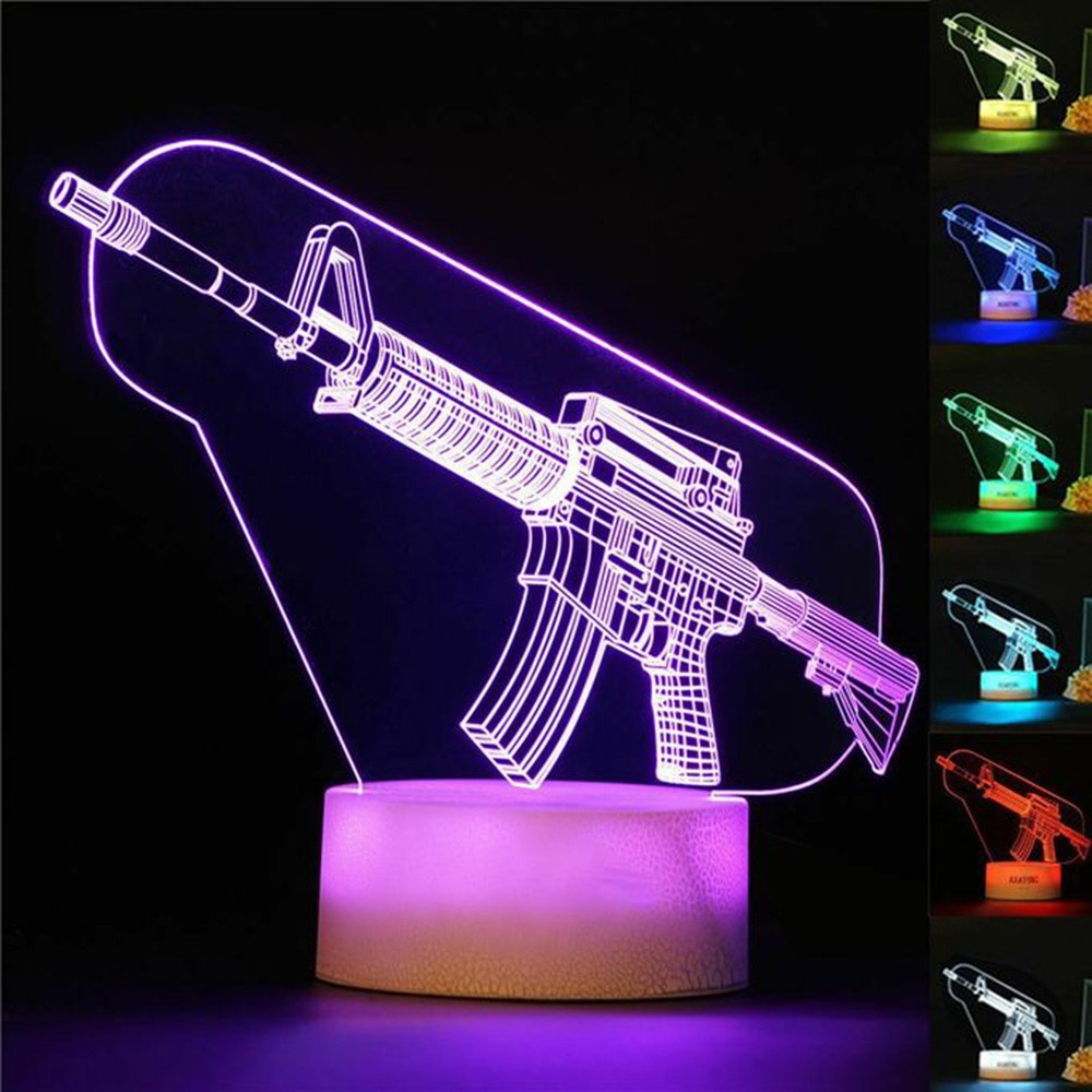 Game Rifle 3d Led Night Light  – Gaming Accessories Boys recenzja i cena