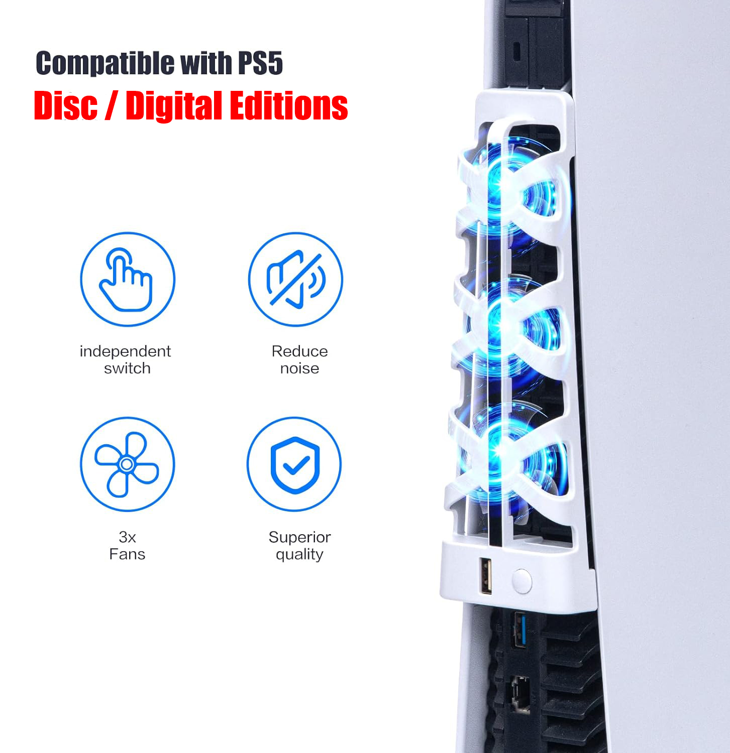 For PS5 Slient Cooling Fan wit – Gaming Accessories Playstation recenzja i cena